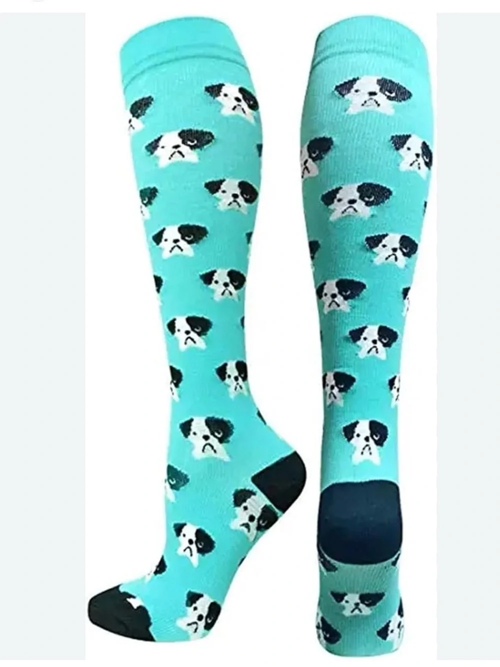 2 Pair Compression Socks Bundle S/M Polka Dot & Puppy Dog Knee High Graduated Su